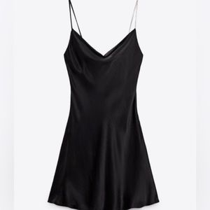 Black dress Zara satin effect